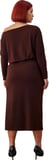 Modern Kadın Asimetrik Yaka Uzun Kollu Bodycon Midi Maxi Elbise Kış Günleri İçin Şık Ve Rahat Örme