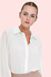 Kadın Şık Dokuma Gömlek Basic Siluet Nefes Alan Kumaş Günlük Ve İş Yaz Aylarının Vazgeçilmezi