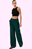Kadın Düz Desenli Geniş Paça Pantolon Yüksek Bel Wide Leg Kesim Günlük Ve İş Modern Tasarım