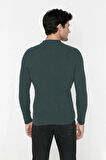 Erkek Dik Yaka Uzun Kol Fitilli Dar Kalıp Triko Kazak Kış Sezonu İçin Modern ve Konforlu Stil