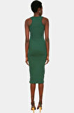 Yazlık Kolsuz Bodycon Örme Midi Elbise 98% Pamuk Rahat Kalıp Şık Görünüm Seçkin Malzeme