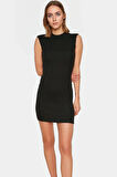 Örme Bodycon Mini Elbise Bisiklet Yaka Rahat Günlük Stil Kullanım Zarifane Tasarım