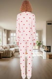 Kışlık %100 Pamuklu Pijama Takımı Kalpli Desenli Rahat Profesyonel Görünüm Ve Şık