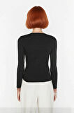 Kadın Basic Fitted Bisiklet Yaka Uzun Kollu Triko Kazak İlkbahar Sonbahar Günlük Stilin Anahtarı