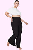 Kadın Flare Pantolon Yüksek Bel Regular Boy Örme Kumaş Günlük Şıklık Yaz Aylarının Vazgeçilmezi