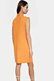Keten Görünümlü Shift Mini Elbise Kolsuz Pamuklu Rahat Trend Tasarım Seçkin Malzeme