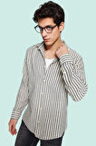 Erkek Klasik Çizgili Gömlek Pamuk Rahat Kesim Günlük Ve İş Hayatı Yaz Aylarının Vazgeçilmezi