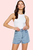 Kadın Denim Şort Pamuk City Short Kalıp Geniş Paça Kısa Boy Yazlık Yaz Aylarının Vazgeçilmezi
