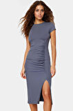 Rahat ve Şık Pamuklu Bodycon Midi Elbise Nefes Alan Kumaş Yazlık Konforlu Kesim