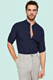 Erkek Pamuklu Slim Fit Hakim Yaka Gömlek Yazın Rahatlığı ve Şıklığı Yaz Aylarının Vazgeçilmezi