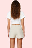 Kadın Kısa Boy Straight Siluet Dokuma Şort Rahat Günlük Kullanım Yaz Aylarının Vazgeçilmezi