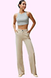 Kadın Liyosel Geniş Paça Pantolon Düşük Bel Rahat Kalıp Günlük Kullanım Yaz Aylarının Vazgeçilmezi