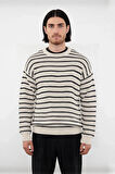 Unisex Basic Bisiklet Yaka Çizgili Triko Kazak Modern Ve Rahat Kış Kombinleri İçin İdeal Bir Parça