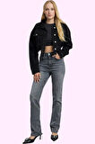 Kadın Denim Flare Pantolon Yüksek Bel Regular Boy Casual Günlük Stiller Yaz Aylarının Vazgeçilmezi