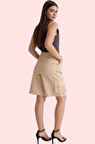 Kadın Kısa Boy Pamuk Geniş Paça Şort; Rahat ve Şık Günlük Stil Hafta Sonu Kaliteli Malzeme