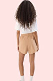 Kadın Pamuklu Şort Lastikli Bel Geniş Paça Rahat Günlük Stil Hafta Sonu Yaz Aylarının Vazgeçilmezi