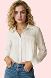 Kadın Basic Uzun Kollu Dokuma Gömlek Pamuk Rahat Günlük Hafta Sonu Yaz Aylarının Vazgeçilmezi
