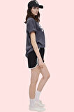 Kadın Beli Lastikli Kısa Örme Şort 2 İplik Penye Spor Yaz Aylarının Vazgeçilmezi Günlük Kullanım