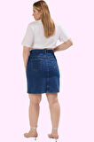 Kadın Denim A line Mini Etek Yüksek Bel Rahat Günlük Kombin Hafta Sonu Yaz Aylarının Vazgeçilmezi