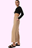 Kadın Yüksek Bel Wide Leg Dokuma Pantolon Casual Günlük Stil Hafta Sonu Yaz Aylarının Vazgeçilmezi