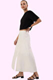 Kadın A line Maxi Etek Pamuk Dokuma Keten Görünümlü Yazlık Günlük Kullanım Kaliteli Malzeme