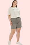 Kadın Regular Şort Bürümcük Dokuma Yüksek Bel Günlük Kombinler Hafta Sonu Kaliteli Malzeme
