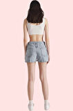 Kadın Yüksek Bel Mom Fit Denim Şort Pamuk Günlük Stil Hafta Sonu Yaz Aylarının Vazgeçilmezi
