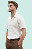 Erkek Yazlık Kısa Kollu Gömlek Rahat Dokulu Apaş Yaka Günlük Stil Yaz Aylarının Vazgeçilmezi