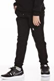 Kalın Jogger Cepli Unisex Çocuk Eşofman Altı Siyah