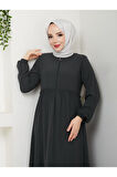 Hac Ve Umrelik Büzgü Detaylı Medine Ipeği Ferace