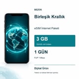 Birleşik Krallık eSIM İnternet Paketi Günlük 3 GB 1 Gün - FUP 1 Mbps