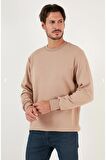 ERKEK PAMUKLU BİSİKLET YAKA ÜÇ İPLİK ŞARDONLU BASİC SWEAT