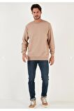 ERKEK PAMUKLU BİSİKLET YAKA ÜÇ İPLİK ŞARDONLU BASİC SWEAT