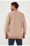 ERKEK PAMUKLU BİSİKLET YAKA ÜÇ İPLİK ŞARDONLU BASİC SWEAT