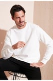 ERKEK PAMUKLU BİSİKLET YAKA ÜÇ İPLİK ŞARDONLU BASİC SWEAT