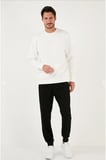 ERKEK PAMUKLU BİSİKLET YAKA ÜÇ İPLİK ŞARDONLU BASİC SWEAT