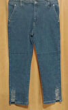 KADIN BELİ LASTİKLİ PAÇALARI  TAŞ DETAYLI BİLEK BOY FULL LİKRALI RAHAT  JEANS PANTOLON