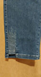 KADIN BELİ LASTİKLİ PAÇALARI  TAŞ DETAYLI BİLEK BOY FULL LİKRALI RAHAT  JEANS PANTOLON