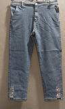 KADIN BELİ LASTİKLİ PAÇALARI  TAŞ DETAYLI BİLEK BOY FULL LİKRALI RAHAT  JEANS PANTOLON