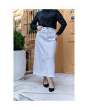 Tesettür Etek Beyaz-103