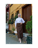 Tesettür Etek Kahverengi-481