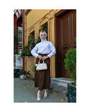 Tesettür Etek Kahverengi-481