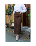 Tesettür Etek Kahverengi-481