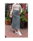 Ara Boy Likralı Gabardin Etek  Antik Mavi Miray-693