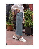 Ara Boy Likralı Gabardin Etek  Antik Mavi Miray-693