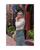 Ara Boy Likralı Gabardin Etek  Antik Mavi Miray-693