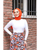 Viskon Penye Etek Orange-899