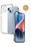 iPhone 14 Şeffaf Kılıf + Cam Ekran Koruyucu Seti