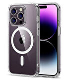 iPhone 14 Pro Max Kılıf Magsafe Özellikli Şeffaf Silikon Kılıf
