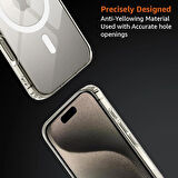 iPhone 15 Pro Max Kılıf Magsafe Özellikli Şeffaf Silikon Kılıf